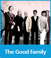 Graphic with the text The Good Family and a photo of the Good Brothers and the Sadies bands